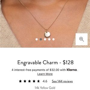 NWT Mejuri Circle Pendant Charm